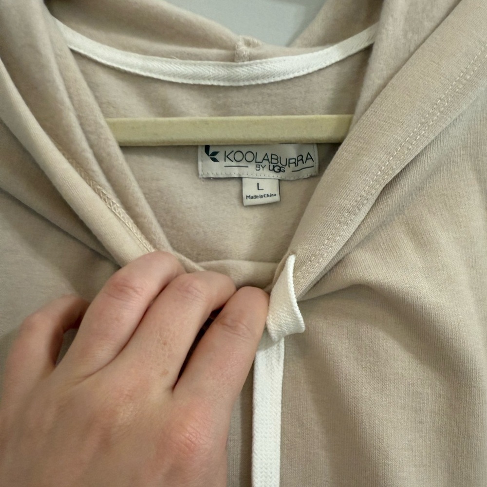Koolaburra By Ugg Tan Long Line Oversized Hoodie Blanket Size Large - Picture 7 of 8